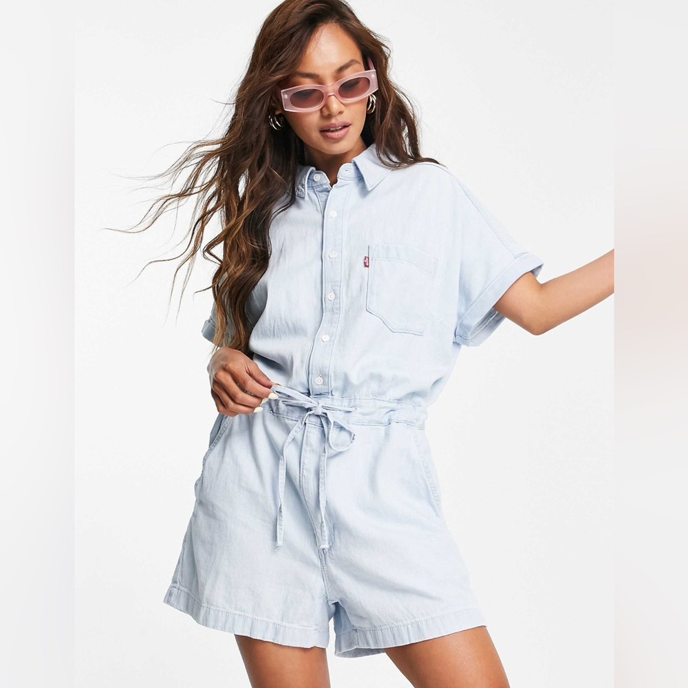 Levi's Denim Romy Romper in Light Wash XS